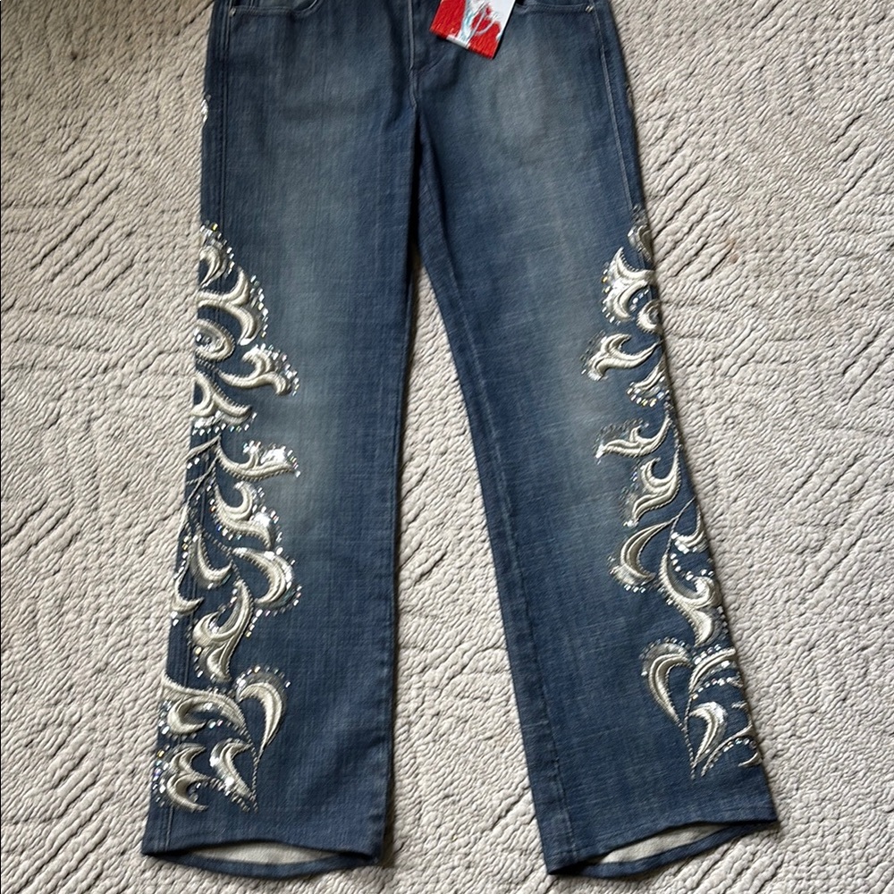 Embroidered Blue Jeans